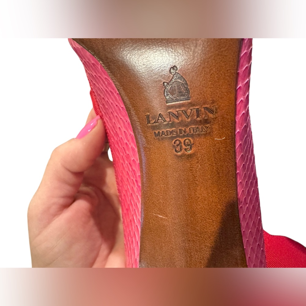 Lanvin Python Leather Pointed Toe Stiletto Heels … - image 6